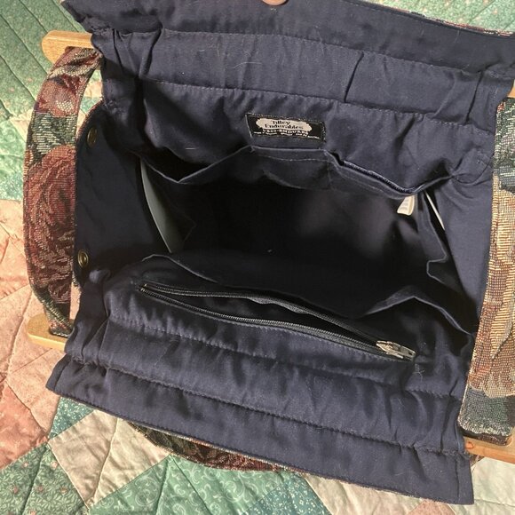 Vintage Tilley Endurables P5 Purse Womens Floral Tapestry Pick Pocket Proof Bag - Picture 5 of 13